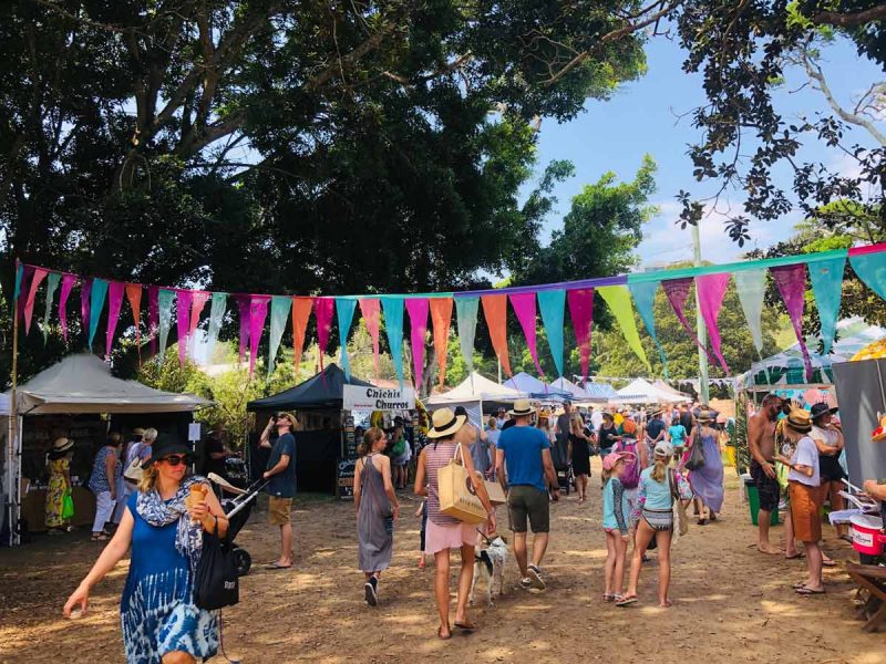 The main path at the Avoca Beach Markets in Central Coast, Australia