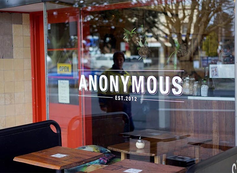 Anonymous Cafe shopfront.