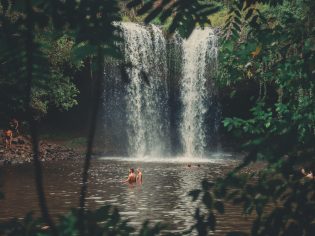 Swimming at Killen Falls NSW